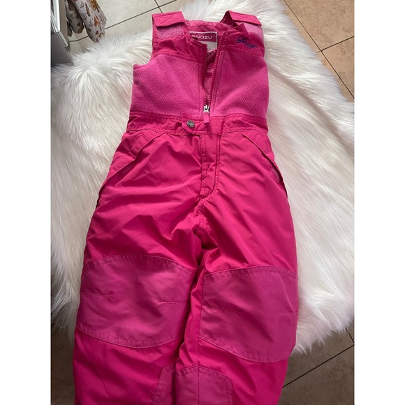 Snozu Pink Youth Kids Size 3 Snowsuit Snow Bib Overalls Ski Snowboard Used - Picture 1 of 7